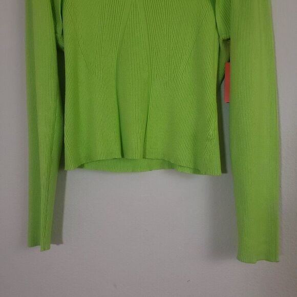 INTEMPO Ribbed Knit Sweater XXL Green Sweetheart Neck Casual Modern Chic - Picture 4 of 11